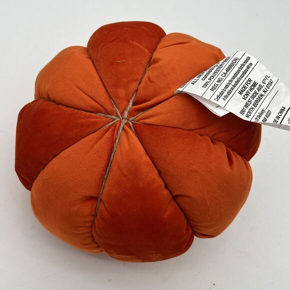 Rust Velvet Pumpkin Shaped Decorative Pillow Way To celebrate, Size 6”X 9” Decor - Picture 3 of 8